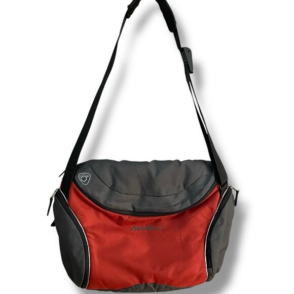 Eddie Bauer Messenger Bag Laptop Computer Crossbody Travel Office Carry On Gray - Picture 10 of 11